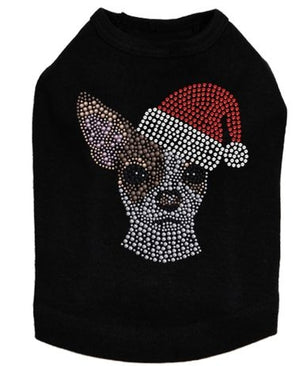 Chihuahua Face with Santa Hat Dog Tank - Many Colors - Posh Puppy Boutique