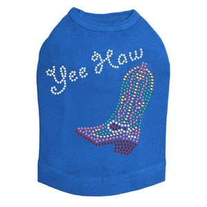 Boot (Pink & Turquoise with Yee Haw)-Dog Tank-Many Colors - Posh Puppy Boutique