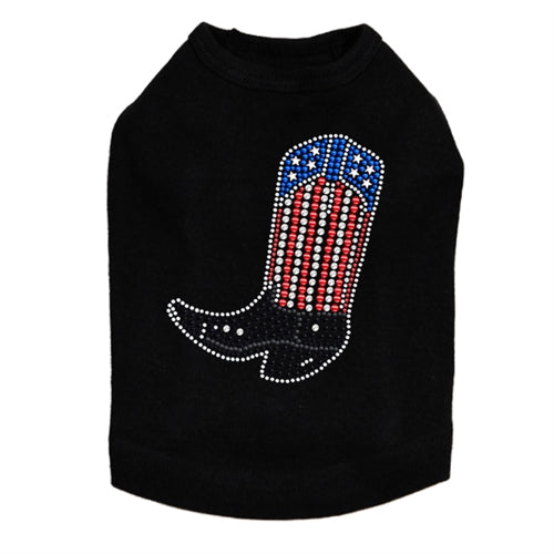 Boot Red, White, & Blue Rhinestone Tank- Many Colors