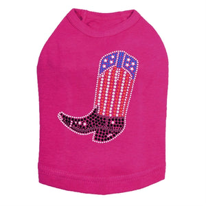 Boot Red, White, & Blue Rhinestone Tank- Many Colors - Posh Puppy Boutique