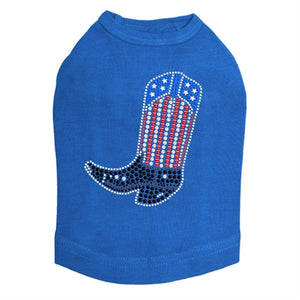 Boot Red, White, & Blue Rhinestone Tank- Many Colors - Posh Puppy Boutique