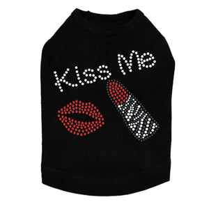 Kiss Me Lips and Lipstick Rhinestones Tank- Many Colors - Posh Puppy Boutique