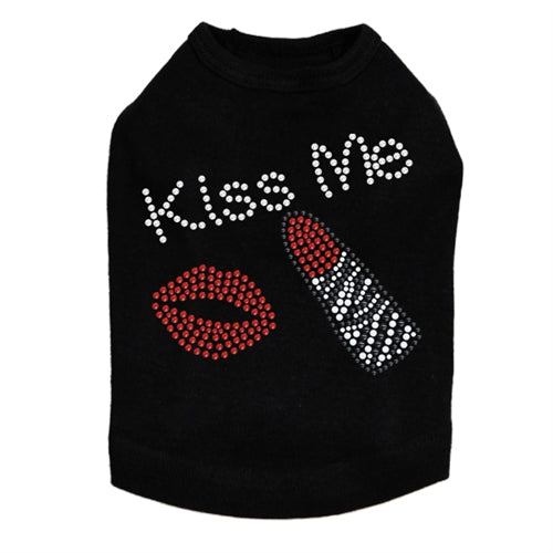 Kiss Me Lips and Lipstick Rhinestones Tank- Many Colors