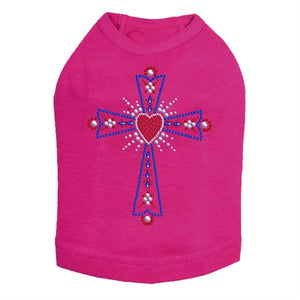 Cross Red, White, Blue Rhinestuds Tank- Many Colors - Posh Puppy Boutique