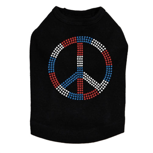 Peace Sign Red, White, & Blue Rhinestone Tank - Many Colors