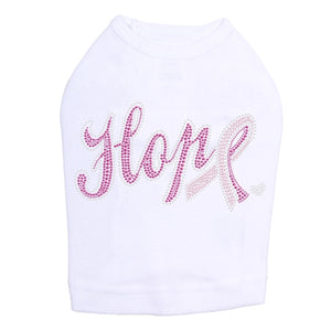 Hope with Cancer Ribbon Rhinestone Tank - Many Colors - Posh Puppy Boutique