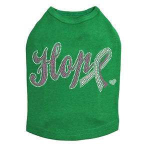 Hope with Cancer Ribbon Rhinestone Tank - Many Colors - Posh Puppy Boutique