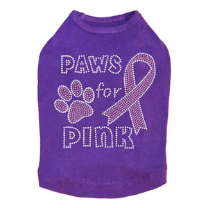 Paws for Pink Rhinestone Tanks - Many Colors - Posh Puppy Boutique