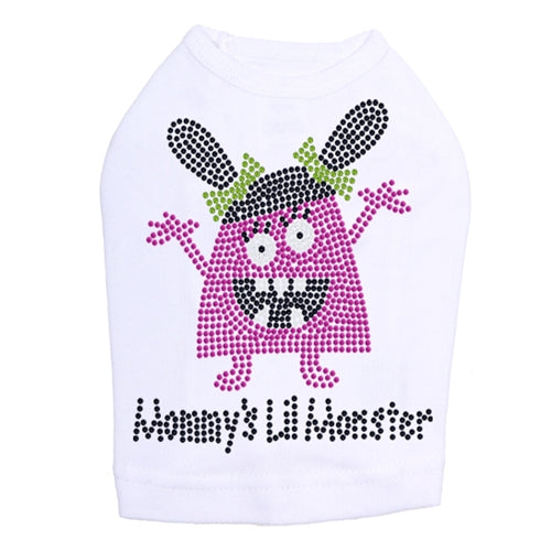 Mommy's Lil Monster Pink Rhinestone Dog Tank- Many Colors