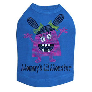 Mommy's Lil Monster Pink Rhinestone Dog Tank- Many Colors - Posh Puppy Boutique