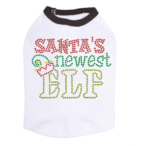 Santa's Newest Elf Rhinestone Tank - Many Colors - Posh Puppy Boutique