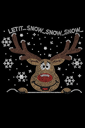 Let it Snow - Red Nose Reindeer Rhinestone Bandana- Many Colors - Posh Puppy Boutique