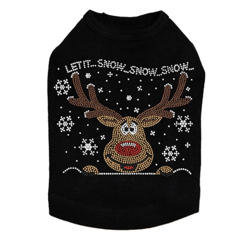 Let it Snow - Red Nose Reindeer Rhinestone Tank - Many Colors