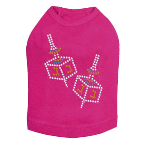Small Dreidel Blue, Silver, Gold Rhinestuds Tank Top - Many Colors - Posh Puppy Boutique