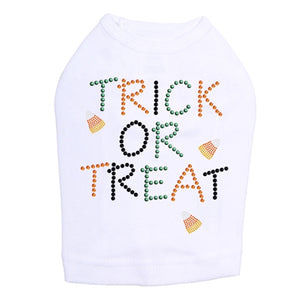 Trick or Treat with Candy Corn Rhinestone Tank Top - Many Colors - Posh Puppy Boutique