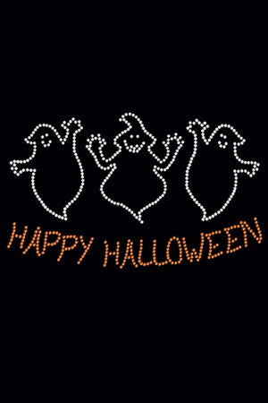 Happy Halloween Ghost Rhinestone Bandanas- Many Colors - Posh Puppy Boutique