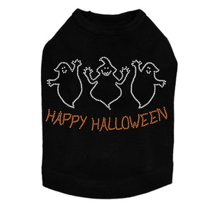 Happy Halloween Ghost Rhinestones Tank Top - Many Colors - Posh Puppy Boutique
