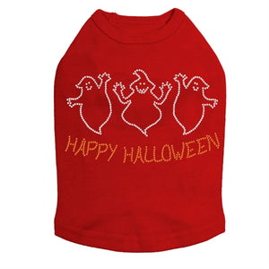 Happy Halloween Ghost Rhinestones Tank Top - Many Colors - Posh Puppy Boutique