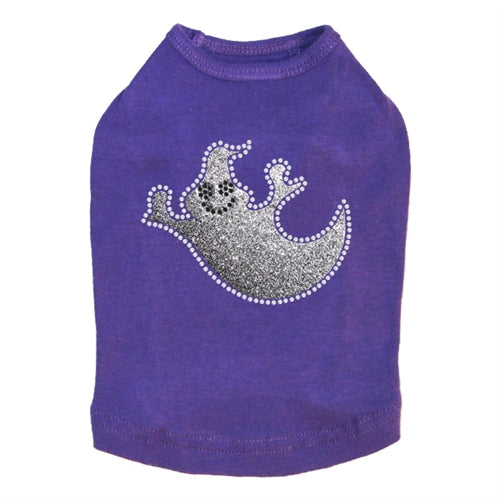 Silver Glitter Ghost Rhinestones Tank Top - Many Colors