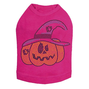Jack O'Lantern with Hat Rhinestone Tank Top - Many Colors - Posh Puppy Boutique