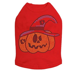 Jack O'Lantern with Hat Rhinestone Tank Top - Many Colors - Posh Puppy Boutique