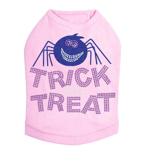 Trick or Treat with Blue Glitter Spider Dog Tank in Many Colors - Posh Puppy Boutique