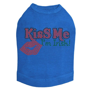 Kiss Me I'm Irish # 2 Rhinestone Dog Tank- Many Colors - Posh Puppy Boutique