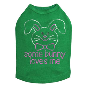 Some Bunny Loves Me Pink Rhinestone Dog Tank- Many Colors - Posh Puppy Boutique