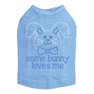 Some Bunny Loves Me Blue Rhinestone Dog Tank- Many Colors - Posh Puppy Boutique