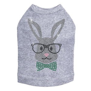 Bunny with Glasses and Bow Tie Dog Tank in Many Colors - Posh Puppy Boutique