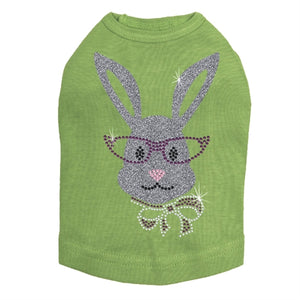 Girl Bunny with Glasses and Bow Dog Tank in Many Colors - Posh Puppy Boutique