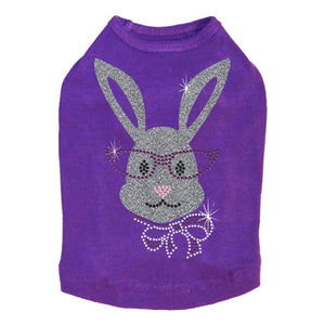 Girl Bunny with Glasses and Bow Dog Tank in Many Colors - Posh Puppy Boutique