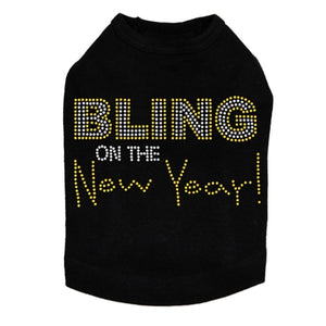 Bling on the New Year Dog Tank - Many Colors