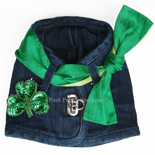 Hollywood Vest with Shamrock Clover- Choice of Collar
