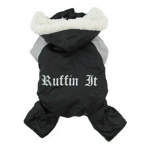 Ruffin It Dog Snow Suit Harness - Black and Grey - Posh Puppy Boutique