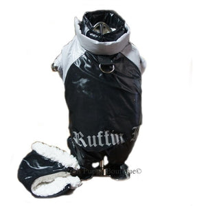 Ruffin It Dog Snow Suit Harness - Black and Grey - Posh Puppy Boutique