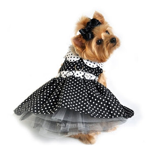Black and White Polka Dot Dog Dress - Posh Puppy Boutique