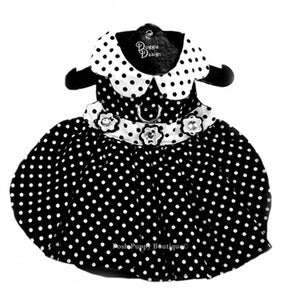 Black and White Polka Dot Dog Dress - Posh Puppy Boutique