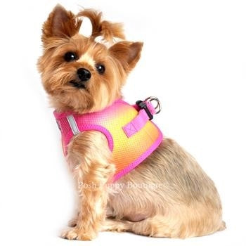American River Ultra Choke Free Dog Harness- Ombre Collection -Raspberry Pink and Orange