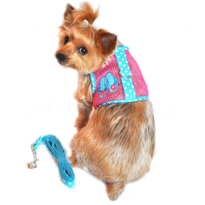 Cool Mesh Dog Harness Under the Sea Collection - Pink and Blue Flip Flop - Posh Puppy Boutique