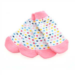 Non-Skid Dog Socks - Pink and White Hearts - Posh Puppy Boutique