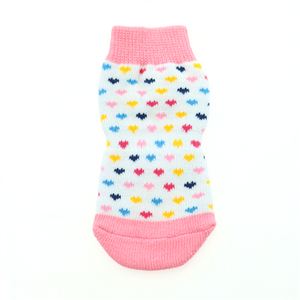 Non-Skid Dog Socks - Pink and White Hearts - Posh Puppy Boutique