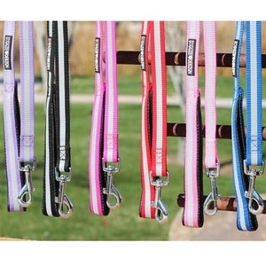 Reflective Nylon Leash with Soft Grip Handle - 3/4 in. Wide x 5 ft. Long - Many Colors - Posh Puppy Boutique
