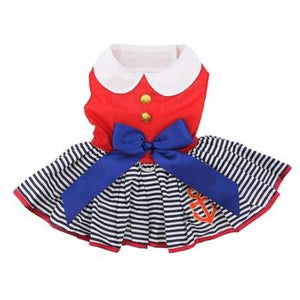 Sailor Girl Dress with Matching Leash - Posh Puppy Boutique