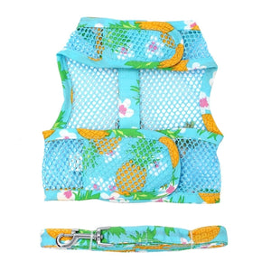 Cool Mesh Dog Harness with Leash - Pineapple Luau - Posh Puppy Boutique