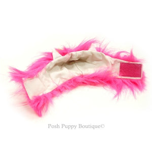 Furry Monster Hat- Pink - Posh Puppy Boutique