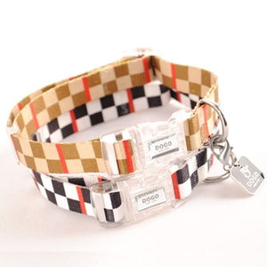 Contempo Checker Collar in Brown - Posh Puppy Boutique