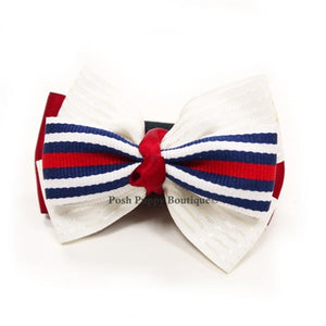 Nautical 3 Collar Slider Bow Tie - Posh Puppy Boutique