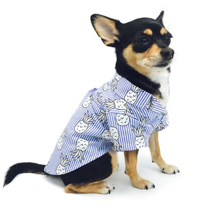 Pineapple Shirt in Blue - Posh Puppy Boutique