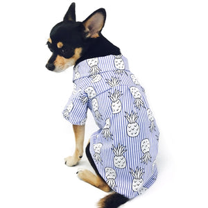Pineapple Shirt in Blue - Posh Puppy Boutique